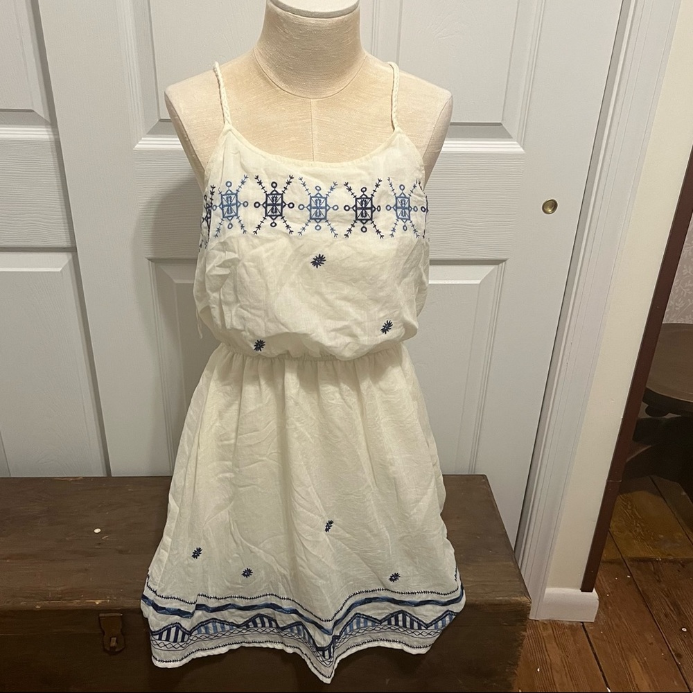 Aqua peasant dress
